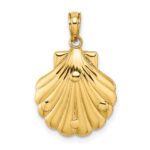 14K Reversible Starfish and Coral in Shell Charm - Image 4
