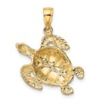 14K Textured Sea Turtle Charm - Image 4