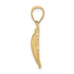 14K Textured Scallop Shell Charm - Image 2