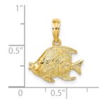 14K Polished Textured Bannerfish Charm - Image 3