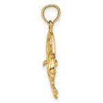 14K Small Polished Dolphin Jumping Through Hoop Charm - Image 2