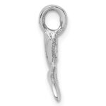 14K White Gold Small 3-D Polished Whale Tail Chain Slide - Image 2