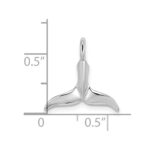 14K White Gold Small 3-D Polished Whale Tail Chain Slide - Image 4