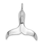 14K White Gold 3-D Polished Whale Tail Chain Slide - Image 3