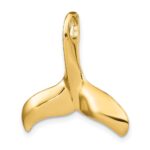 14K Large 3-D Polished and Textured Whale Tail Omega Slide - Image 5
