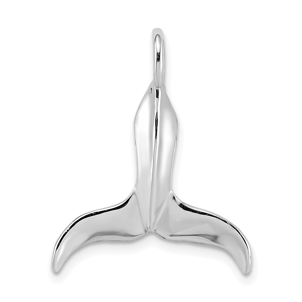 K7729W.jpg 14K White Gold 3-D Polished Whale Tail Charm - Image 1