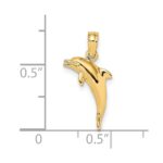 14K 3-D Polished Mini Dolphin Jumping Charm - Image 4