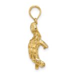 14K Polished and Textured Turtle Charm - Image 2