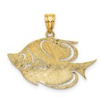 14K 2-D Polished Textured Fish Charm - Image 4