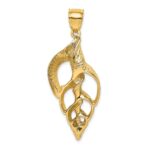 14K Cut-Out Conch Shell Skeleton Charm
