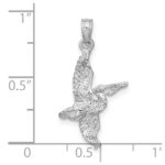 14K White Gold 3-D Pelican Flying Charm - Image 5