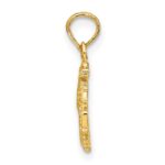 14K Textured Mini Seahorse and Coral Charm - Image 2