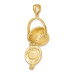 14K 3-D Nantucket Basket with Moveable Lid and Handle Charm - Image 6