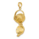 14K 3-D Nantucket Basket with Moveable Lid and Handle Charm - Image 6