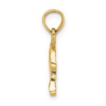 14K Textured Mini Dolphin Jumping Charm - Image 2