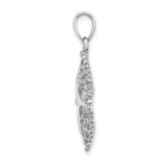 14K White Gold Starfish Filigree Charm - Image 2
