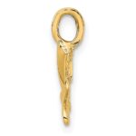 14K Polished Mini Whale Tail Charm - Image 2