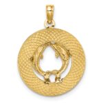14K ST. THOMAS with Dolphins Round Charm - Image 4