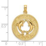 14K ST. THOMAS with Dolphins Round Charm - Image 3
