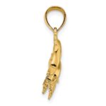 14K Polished Four Dolphins Swimming Charm - Image 2
