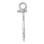 14K White Gold Polished 3-D Anchor Charm - Image 2