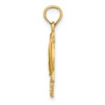 14k Polished OCEAN CITY with Jumping Dolphins Charm - Image 2