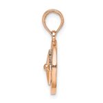 14K Rose and White Gold Mini Nautical Compass Pendant - Image 2