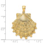 14K Large Lion's Paw Shell Charm - Image 3