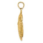 14K Polished and Textured Large Sand Dollar Charm - Image 2