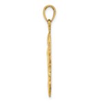 14K 2-D Polished Double Dolphins Charm - Image 2