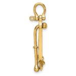 14K 3-D Polished Anchor 2-Piece and Moveable Charm - Image 2