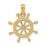 14K 2-D Ship Wheel Charm