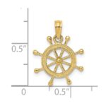 14K 2-D Ship Wheel Charm - Image 2