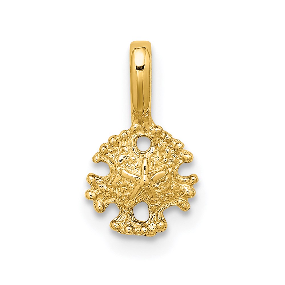 K7938.jpg 14K Mini Sand Dollar with Fixed Bail Charm - Image 1