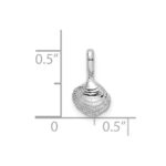 14K White Gold Mini Clam Shell Charm - Image 3