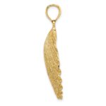 14K Large Textured Scallop Shell Charm - Image 2