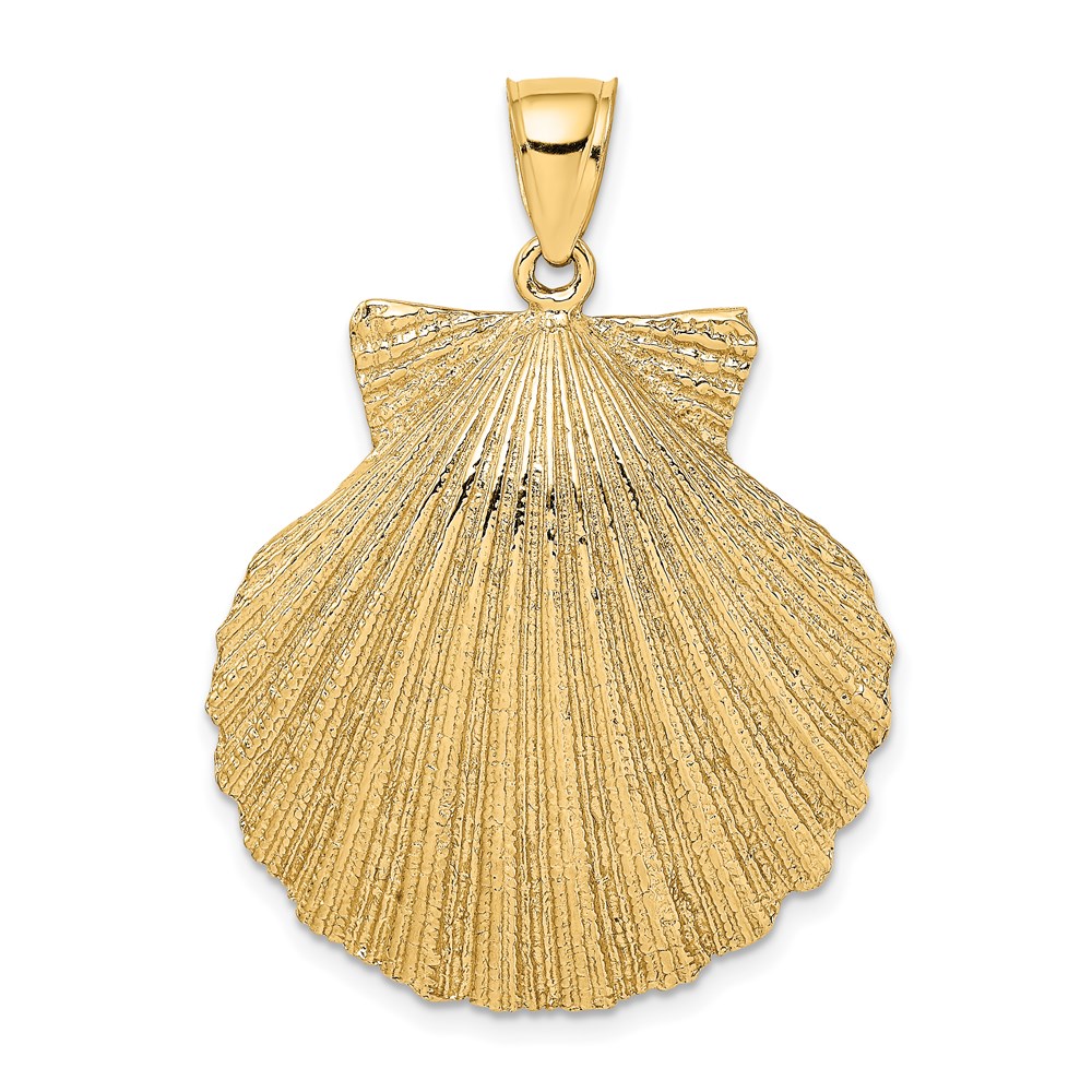 K7942.jpg 14K Large Textured Scallop Shell Charm - Image 1