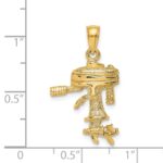 14K 3-D Boat Engine with Moveable Propeller Charm - Image 3