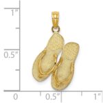 14K Polished Large MARCO ISLAND Double Flip-Flop Charm - Image 3