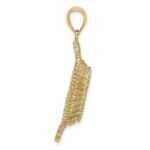14K 3-D 2 Handles Rectangular Basket Charm - Image 2