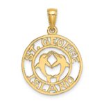 14K ST. GEORGE ISLAND with DOLPHINS Circle Charm