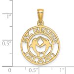 14K ST. GEORGE ISLAND with DOLPHINS Circle Charm - Image 3