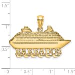 14K Large Polished BARBADOS Cruise Ship Charm - Image 3