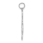 14K White Gold Textured Treble Clef Charm - Image 2