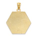 14K Textured Back Caduceus Medical Disc Pendant - Image 4