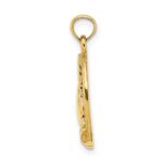 14K Praying Hands and Cross In Oval Charm - Image 2