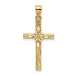 14K Cross with Flower Charm