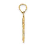 14K Cut-Out Polished and Textured Cross Charm - Image 2