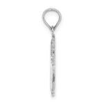14K White Gold Cut-Out Polished and Textured Cross Charm - Image 2