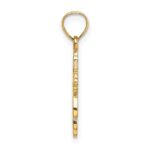 14K Solid Polished and Textured Cross Charm - Image 2